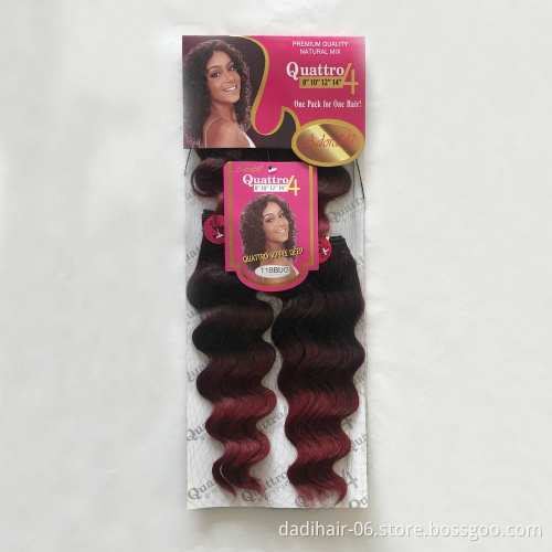 Wholesale Cheap Dyed Deep Wave Synthetic Hair wtih Fringe 8" to 14" in a pack